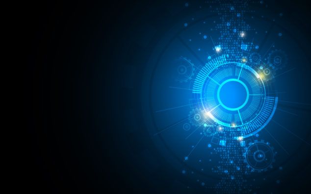 Abstract data visualization representing AI transformation