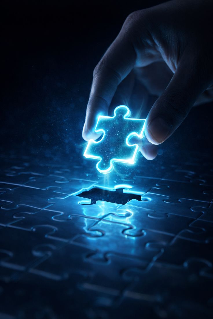 Glowing puzzle piece being placed — representing AI readiness assessment